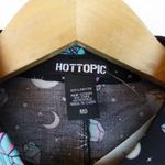 Hot Topic  Shirt Womens M Black Pastel Crystals Celestial Crop Button Up Goth Photo 8