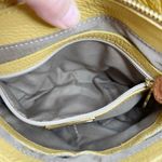 Valentina Yellow Genuine Pebbled Leather Crossbody Or Shoulder Bucket Bag Purse Photo 8