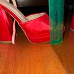 Top Moda Red Platform Chunky Heels Photo 6
