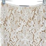 Women’s Ivory Floral Mesh Lace Overlay Mini Skirt Coquette White Photo 5