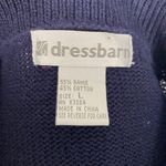 Dressbarn Classic Americana Navy Blue Red Christmas Chunky Cardigan Sweater L Size L Photo 6
