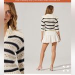 ASTR  the label Striped Open Knit Polo Sweater size Large Photo 2