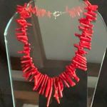 Stunning Boho Oxblood Coral Branch Necklace Photo 1