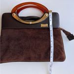ROMA Vintage Leather Suede Handbag Brown Photo 9