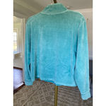 Mountain Lake Velour Zip Jacket Cotton Aqua Blue Vintage Y2K Streetwear Cozy 90s Photo 2