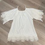 PilyQ  Barcelona Serena Lily White Lace Off The Shoulder Swimsuit Cover Up Large Photo 2