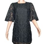 Sézane Gabin Guipure Embroidered Lace Mini Dress, Black, FR34/US2 Photo 7