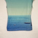 Lafayette 148 Rio De Janeiro Tee Shirt Womens S Cap Sleeve Casual Beach Vacation Blue Photo 7