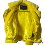 Juicy Couture Black Label Yellow Faux Fur Short Zip Up Jacket Size Large Photo 3