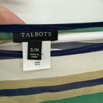 Talbots Silk Multicolor Striped Overlay Shawl Sheer Size S/M Preppy Photo 6