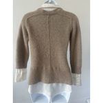 Magaschoni   Tan Cashmere Pullover Layered White Collar Shirt Sz: S (b38) Photo 2