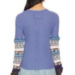 We The Free NWT Free People x “All In Cuff” Indigo Combo LS Top – Women’s S Photo 1