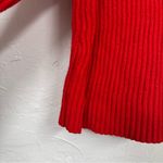 Banana Republic  Red Ribbed Knit Pullover Sweater Womens L Holiday Crew Neck Photo 2