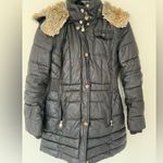 Laundry by Design Black Puffer Jacket Removable Faux Fur Hood Women’s Size Small Photo 0