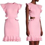 Elliatt NWT REVOLVE Gloaming Ruffled Open Back Minidress Pink Large Photo 0