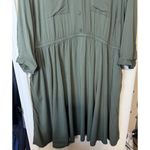 Torrid  Olive Green Shirt Dress Skater Knee Length Stretchy Size 3/3X Photo 2