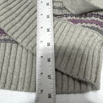 Sonoma Cardigan Sweater Womens M Gray Purple Striped Knit Belted Short Sleeve Photo 10