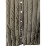 Elie Tahari  Quilted Jacket Olive Green Snap Button Front Coat‎ Sz S - flaw Photo 4