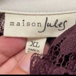 Maison Jules  maroon lace top with cream collar size XL knee length dress. Photo 3