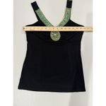 Vintage Y2K Babydoll Top Womens Medium Black Beaded Sequin Dark Fairy Stretch Photo 4