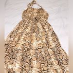 EUC CUTE Reptile Pattern Halter Top Dress New Size M Photo 0