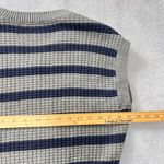 Madewell  Striped Knit Sweater Vest Small Gray Navy V-Neck Cotton Photo 7