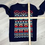 J.Crew  Aztec Fair‎ Isle Jacquard Stich Wool Sweater Blue XS Crewneck Pullover Photo 11