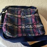 Coach : Navy & Pink Tartan Plaid Crossbody Bag- Silver Tone Photo 0