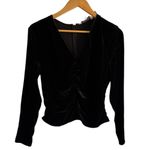 Veronica Beard Veronica‎ Beard Pelona Velvet Ruched Top Black Size 6 Photo 4