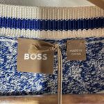 Hugo Boss Folonia Boucle Stripe Cardigan Surf Melange Size Medium Photo 3