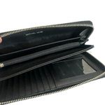 Michael Kors Jet Set Continental Wallet Signature Black Grey Handle Zip Leather Photo 10