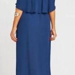Show Me Your Mumu SMYMM Caitlin Ruffle Maxi Dress with Short Lining Size 2XL in Rich Navy Crisp Photo 1