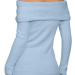 Boston Proper NWT Baby Blue Plush Slouchy Long Sleeve Sweater Photo 2