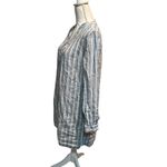 Faherty  Blue White 100% Linen Striped Tunic Shirt Dress‎ Kraine Shirtdress Small Photo 3