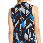 Anthropologie Paris Sunday Choker Geometric Abstract Colorful Sleeveless Vneck Blouse Top Photo 1