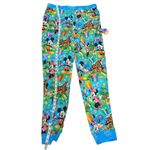 NWT Bad & Bamboojee Disney Christmas Joggers Mickey Minnie Gingerbread Sz. Small Blue Photo 7