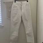 AGOLDE Riley Button Fly Raw Hem White Jeans Photo 0