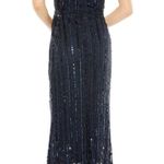Mac Duggal Sequin Embellished Beaded Faux Wrap Gown Navy Blue Sz 14 NWT 93654 Photo 1