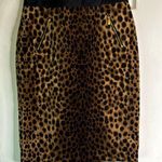 Black Label  Chico’s Leopard Lined Cotton Blend Skirt Size 00/XSmall Photo 0