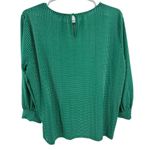 Adrianna Papell  Green Polka Dot Blouse M lightweight professional office casual Photo 1