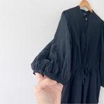 Banana Republic Button Down Waist Tie Long Sleeve Cami Dress in Black Photo 3