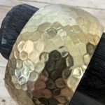 Vintage Bracelet Chunky Wide Hammered Pattern Gold Tone Photo 3