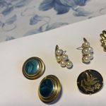 Lot Of 4 Pretty Gold Tone Women’s Costume Earrings Pierced Photo 3