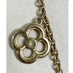 VTG Metal Chain Necklace Extra Long Gold Tone 4 Leaf Clover 21" Photo 3