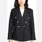 LIONESS  Women's The Kendall Blazer Black Raw Hems size Medium Photo 0