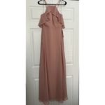 Birdy Grey  Jules Chiffon Maxi Formal Bridesmaid Prom Dress Rose Quartz Size M Photo 2