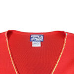 April Cornell Traders Retro Cardigan Embroidered Sequin Trim Size Medium Women's Orange Photo 1