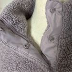 H&M  Oversized Sherpa Fleece Pullover Small Purple Lilac Snap Funnel Neck Cozy Photo 3