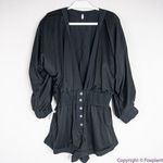 Free People New Movement Rory Romper Black Tracksuit Shorts Long Sleeves, S Photo 14
