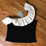 H&M  Black/Cream One Shoulder Top NWT Photo 0